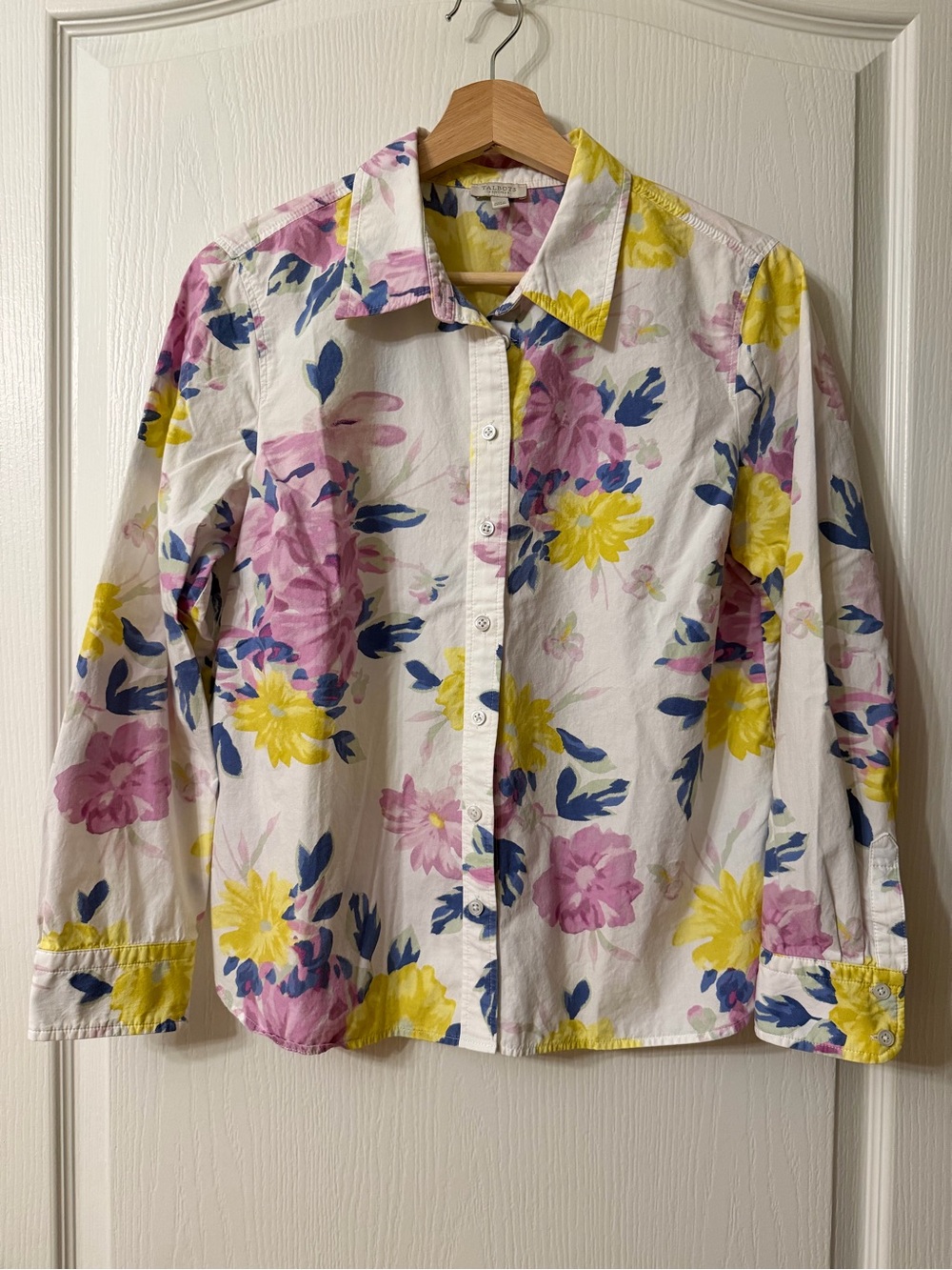 Talbots Floral Cotton Button Up Shirt